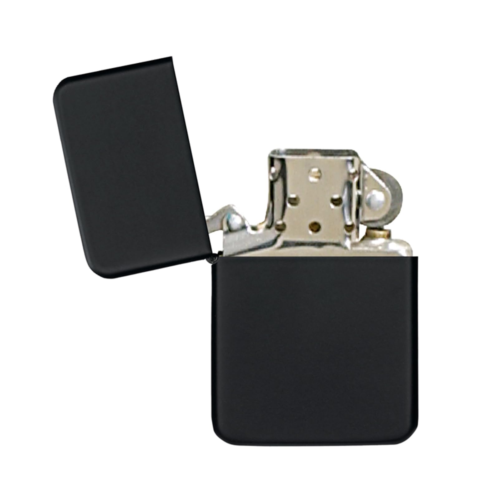 Thirsty Rhino Klik, Windproof Refillable Oil Wick Lighter with Vintage Flip Top and Aluminum Gift Case (Black)