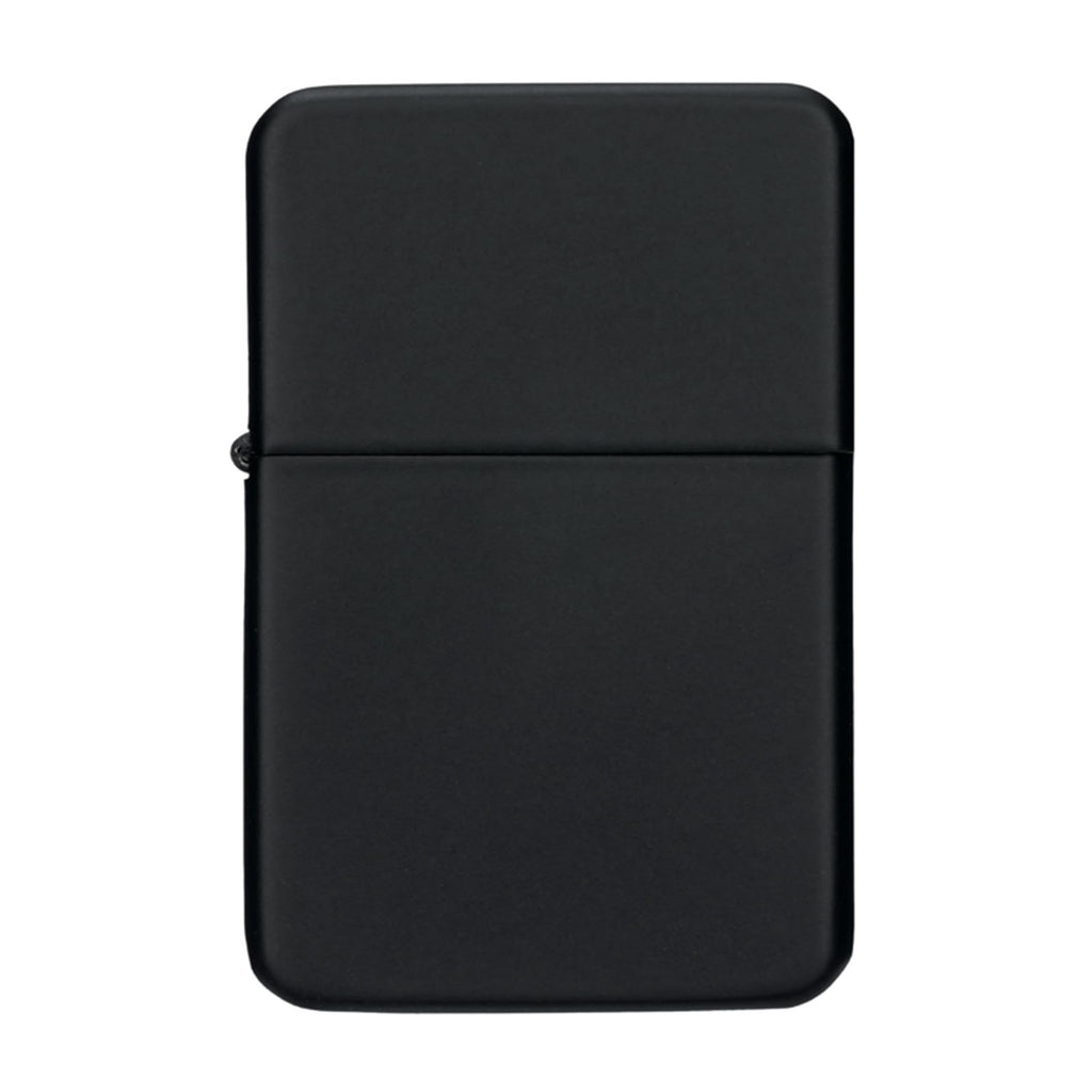 Thirsty Rhino Klik, Windproof Refillable Oil Wick Lighter with Vintage Flip Top and Aluminum Gift Case (Black)