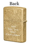 Zippo Lighter - Personalized Customize Message Engrave on Backside for Dragon Windproof Lighter Gold Plate Armor 29265