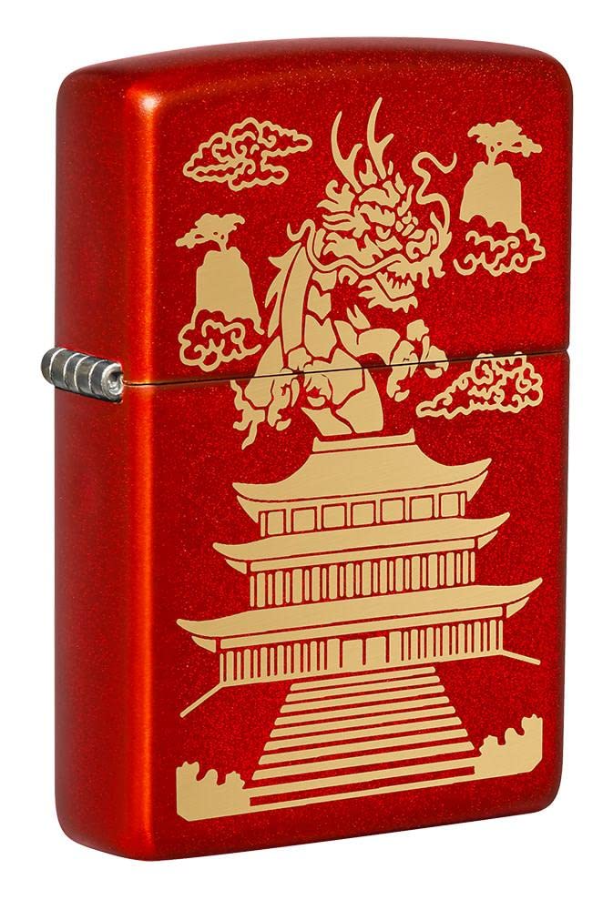 Zippo Lighter - Personalized Customize Message Engrave on Backside for Dragon Windproof Lighter Gold Plate Armor 29265