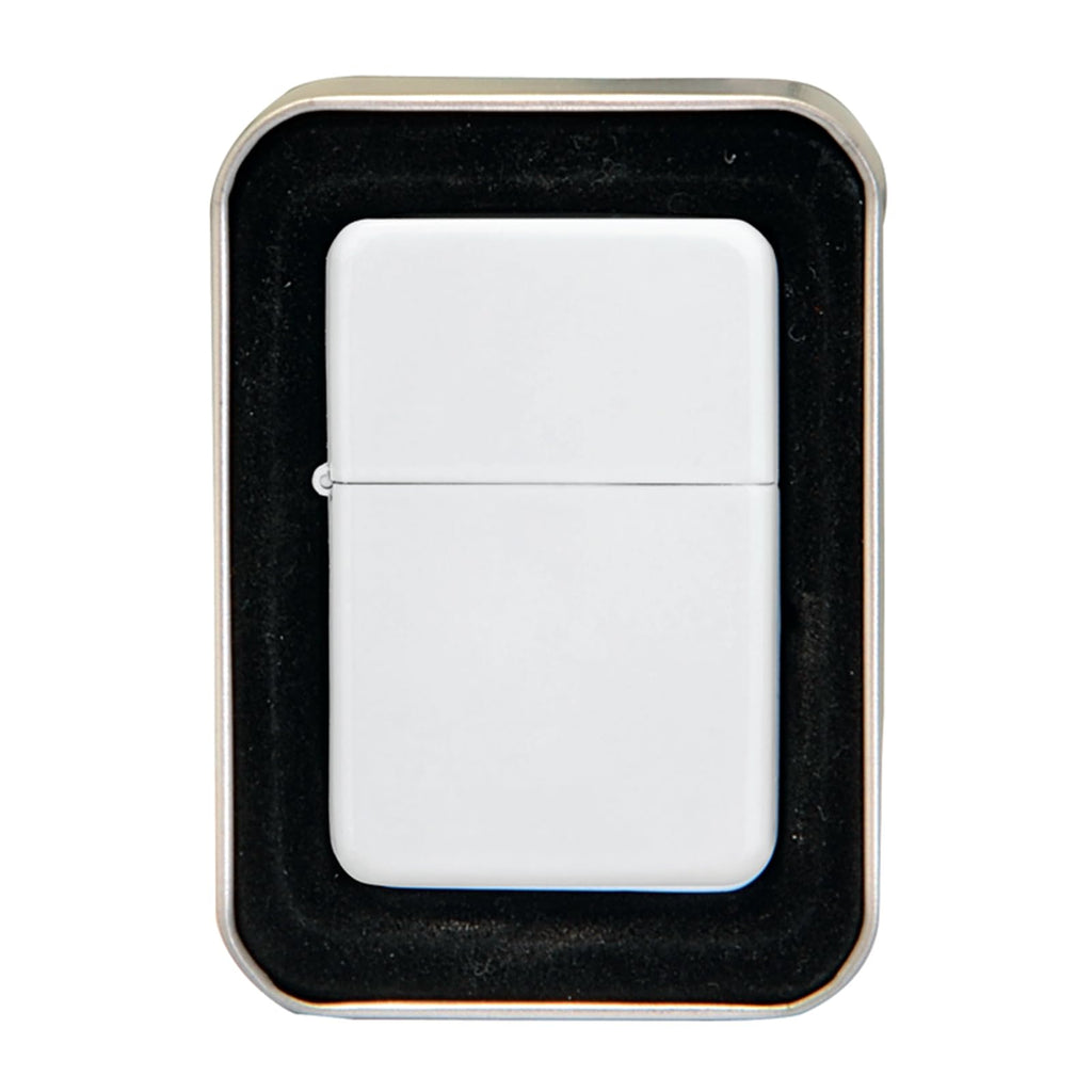 Thirsty Rhino Klik, Windproof Refillable Oil Wick Lighter with Vintage Flip Top and Aluminum Gift Case (Black)