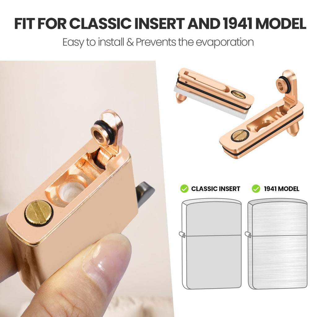YUSUD Lighter Gasket Seal Compatible with Zippo, Metal Repair Kit with Cotton Felt Pad and Flint Slot, Lighter Fluid Anti-Evaporation Accessories for Lighter Insert, Replacement Parts