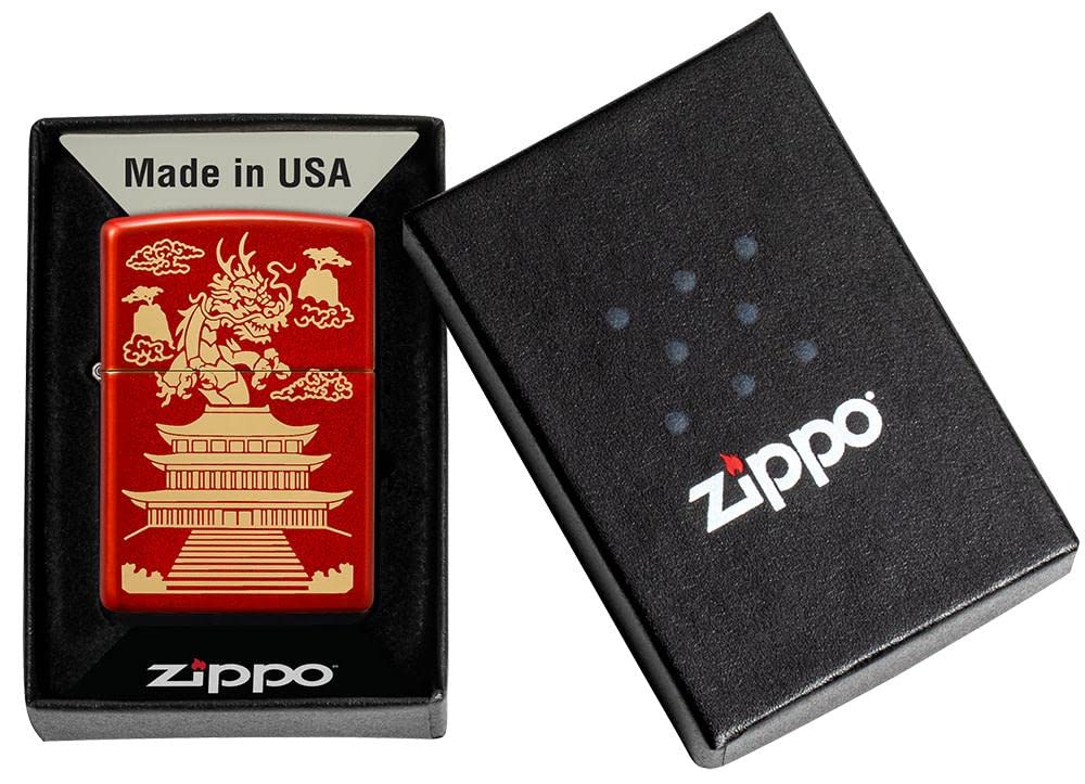 Zippo Lighter - Personalized Customize Message Engrave on Backside for Dragon Windproof Lighter Gold Plate Armor 29265