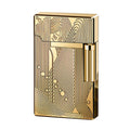 JIANCHEN Classic Metal EngravingButane Lighter, Refillable Soft Flame Flip-Top Lighter with Side Slide Ignition, Pocket Lighter for Daily Use or Gifting,Gold c