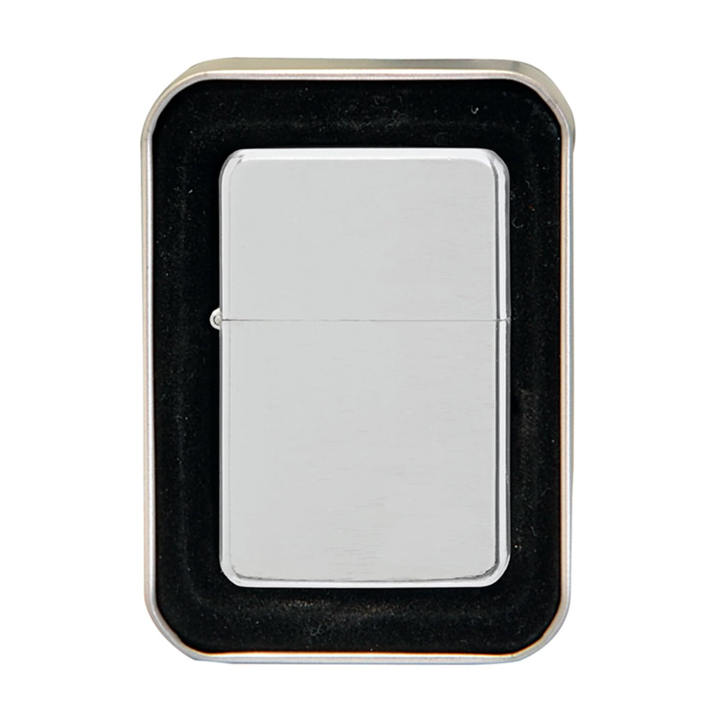 Thirsty Rhino Klik, Windproof Refillable Oil Wick Lighter with Vintage Flip Top and Aluminum Gift Case (Black)
