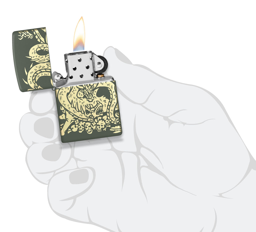 Zippo Dragon Fusion Design 540 Tumbled Brass Pocket Lighter