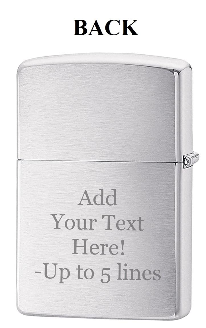 Zippo Lighter - Personalized Customize Message Engrave on Backside for Dragon Windproof Lighter Gold Plate Armor 29265