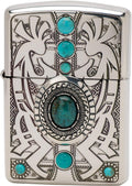 Zippo Lighter, Silver, Armor, Indian Spirit, Cocopelli, Double-Sided