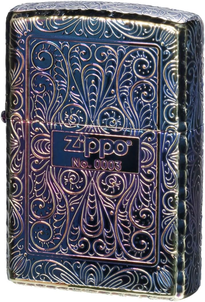 Zippo 2GL-5KARART Lighter, Arabesque Serial Number Gold Plated Etching Lutter, Five-Sided Processing, ZP-2GL-5KARART