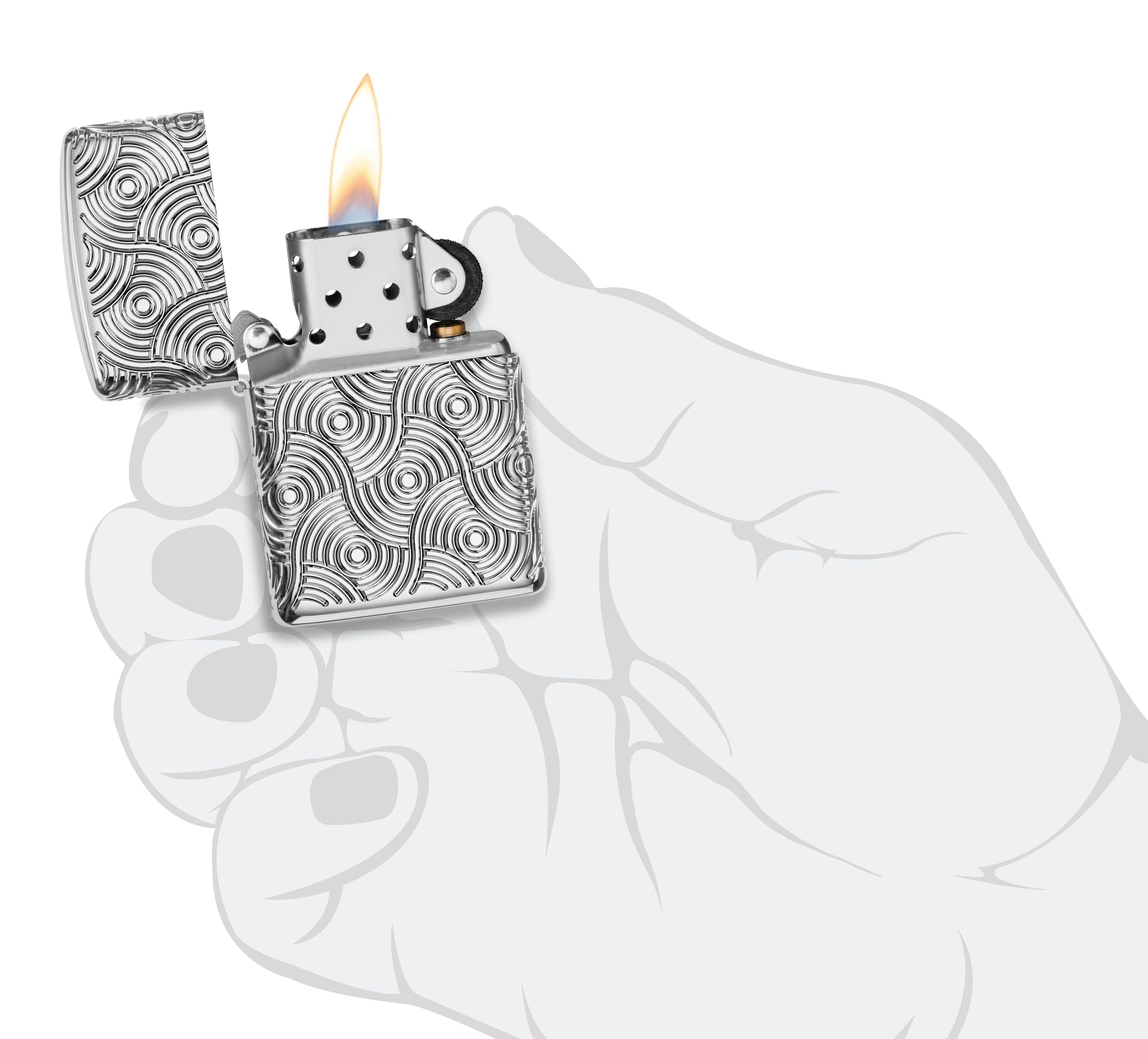 Zippo Lighter, Metal, Armor High Polish Chrome, Standard Size