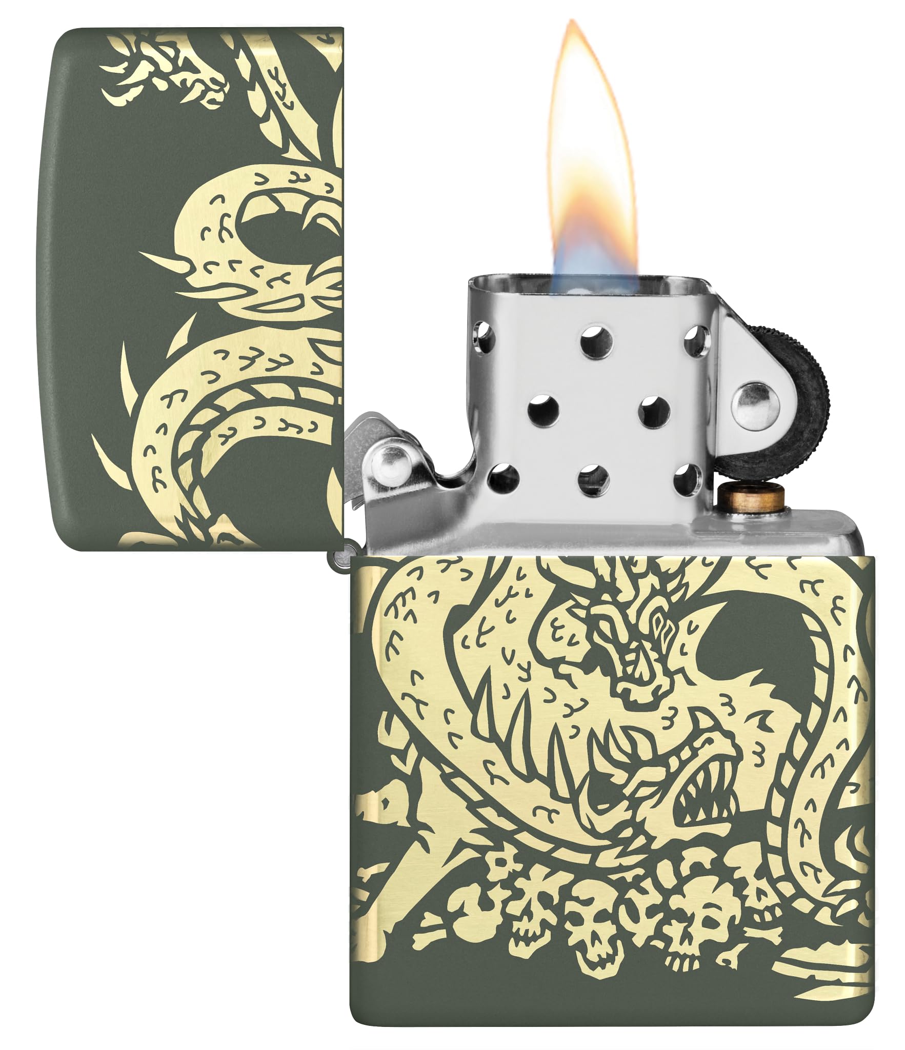 Zippo Dragon Fusion Design 540 Tumbled Brass Pocket Lighter