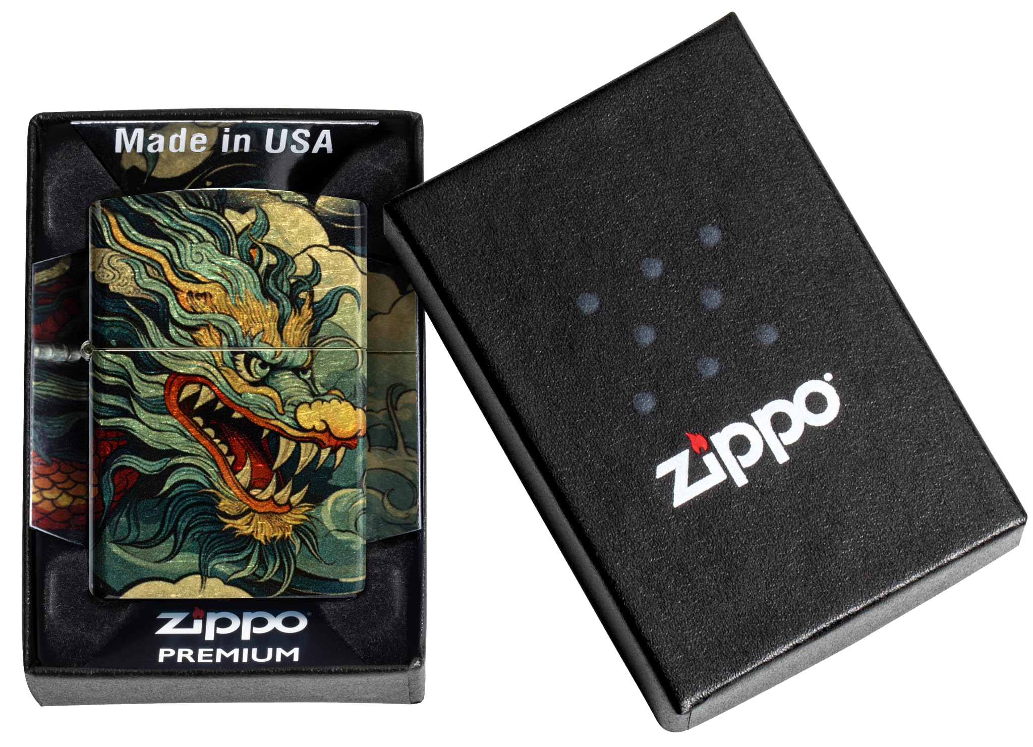 Zippo Dragon Fusion Design 540 Tumbled Brass Pocket Lighter