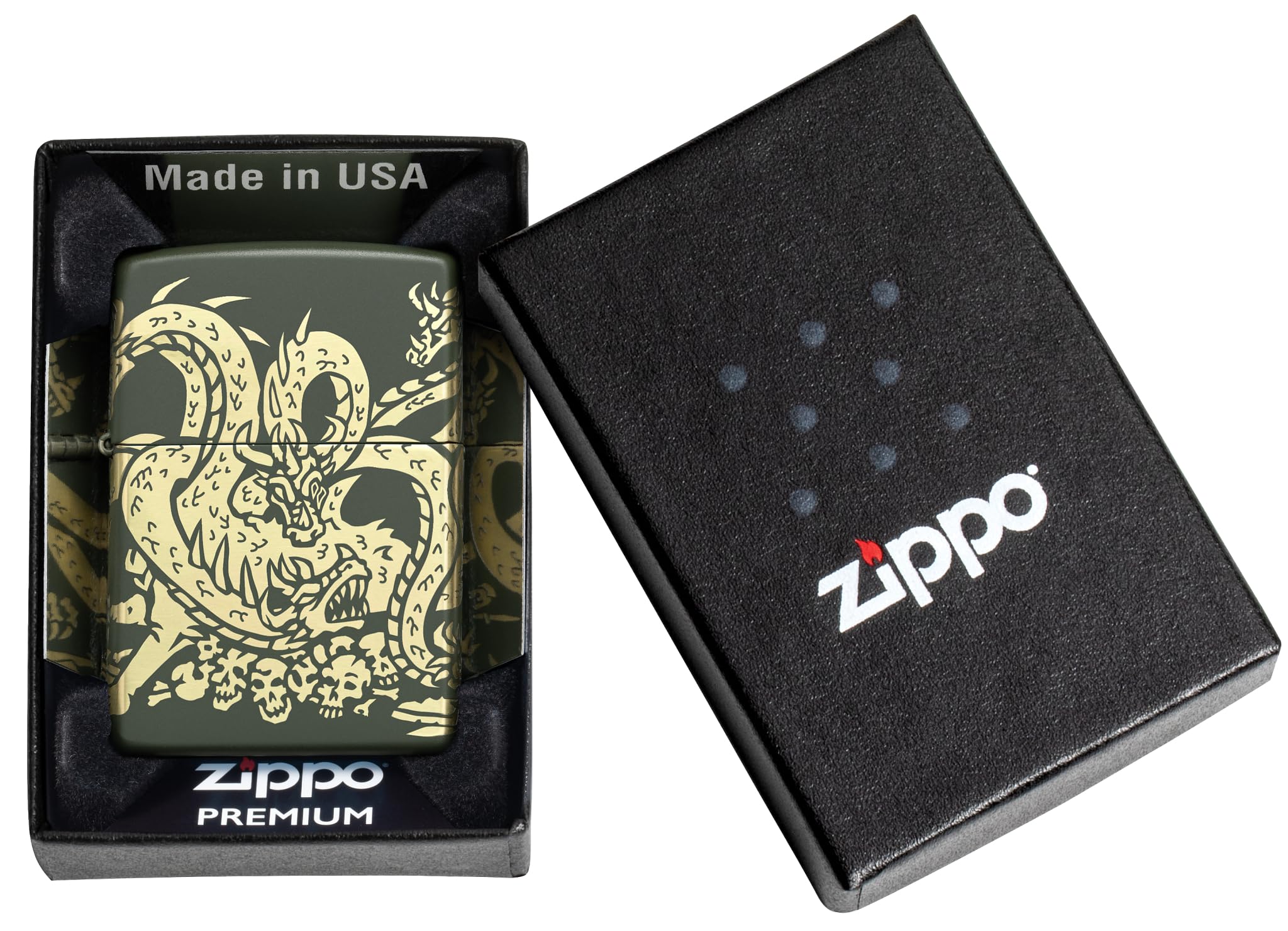 Zippo Dragon Fusion Design 540 Tumbled Brass Pocket Lighter